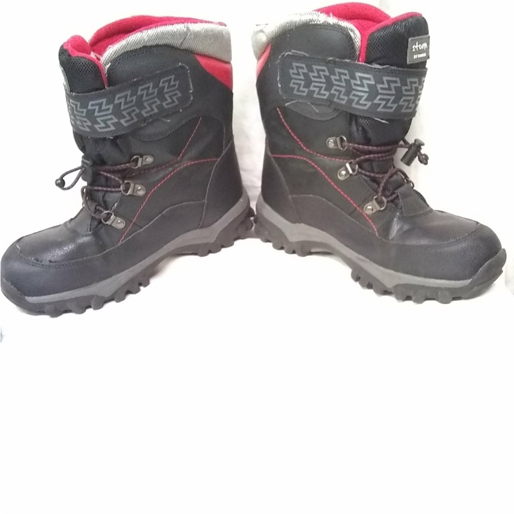 Storm Black and Red Winter Boots